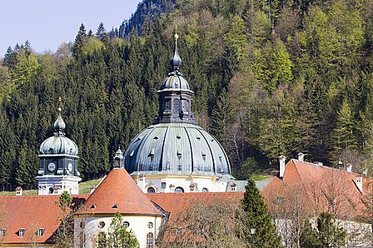 艾塔,教堂,屋顶,加米施帕藤基兴,巴伐利亚,德国