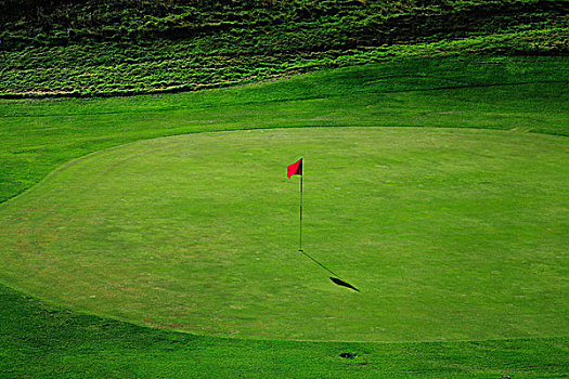 高尔夫球场,旗帜,洞,绿色,旗杆,高尔夫,关闭,向上,打高尔夫,休闲,运动,爱好,夏天