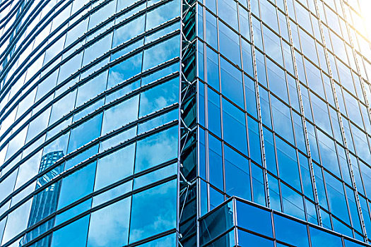 仰视,摩天大楼,建筑,玻璃