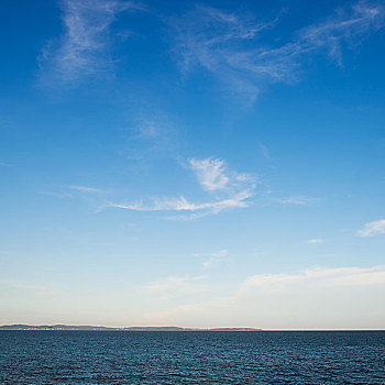 蓝色海洋,白云,背景