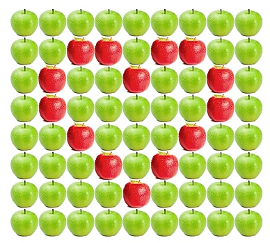 绿色,湿,苹果,红苹果,心形