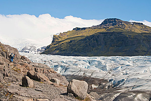 冰河,区域,斯卡夫塔菲尔国家公园,冰岛,欧洲
