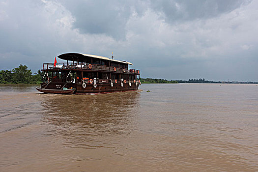船,湄公河,游轮,湄公河三角洲,芹苴,越南,亚洲