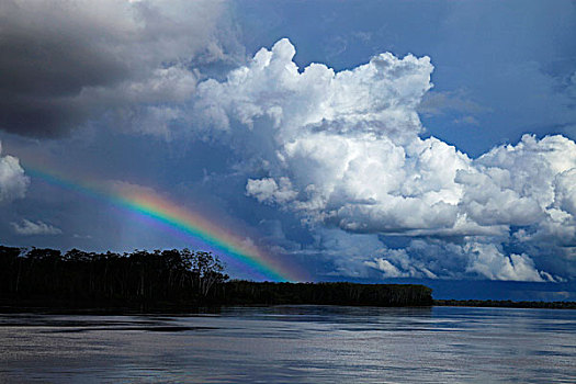 南美,秘鲁,亚马逊河,彩虹