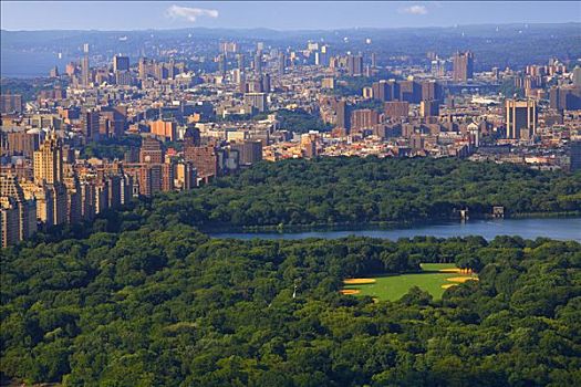 航拍,城市,中央公园,曼哈顿,纽约,美国