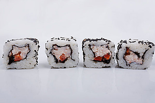 寿司,隔绝,白色背景