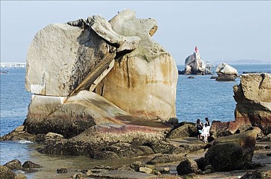 中国,福建,厦门,巨石,海滩,岛屿