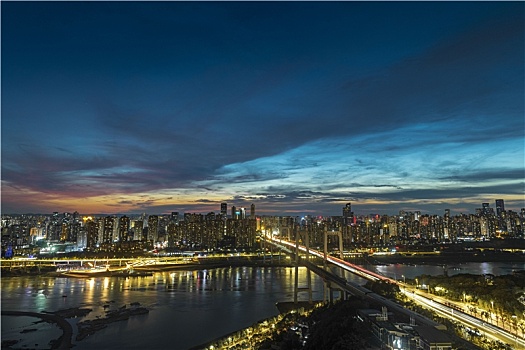 重庆城市日出日落夜景摄影图