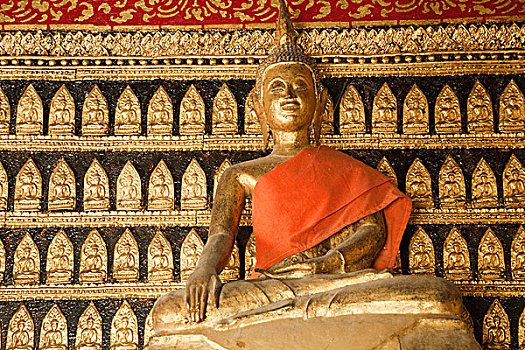 室内,卧佛,圣所,寺院,皮质带,琅勃拉邦,老挝