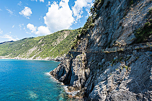 悬崖,道路,喜爱,五渔村,利古里亚,意大利,欧洲