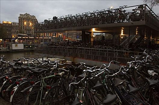 自行车,停放,阿姆斯特丹,荷兰