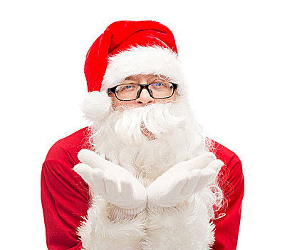 圣诞节,休假,人,概念,男人,服饰,圣诞老人,吹,手掌