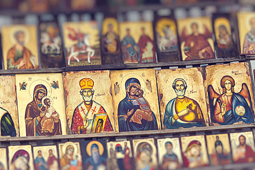 索非亚,保加利亚,四月,木头,东正教,宗教画,象征,市区