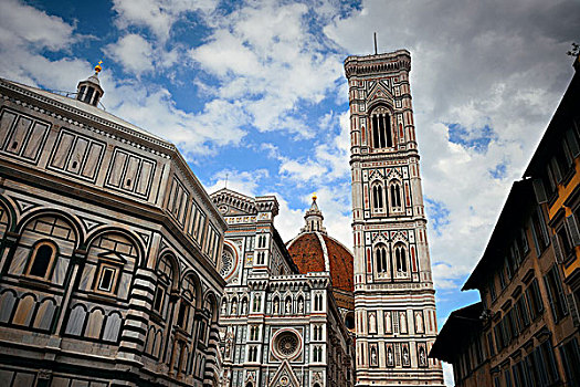 中央教堂,圣母百花大教堂,钟楼,佛罗伦萨,意大利,特写