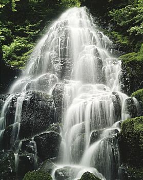 仙女,瀑布,哥伦比亚峡谷,俄勒冈,美国