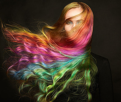 彩虹头发头像图片