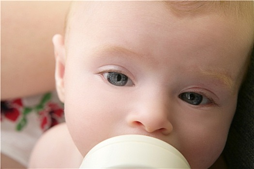 婴儿,金发,小女孩,喂食,喝,喂奶