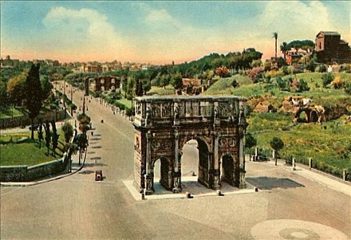 历史,照相,君士坦丁凯旋门,罗马,意大利,欧洲