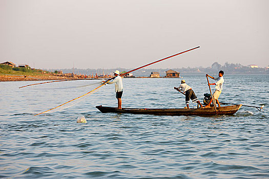柬埔寨,金边,渔船,湄公河