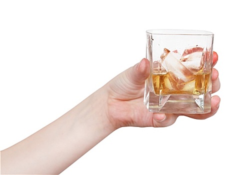 手,玻璃杯,威士忌,隔绝