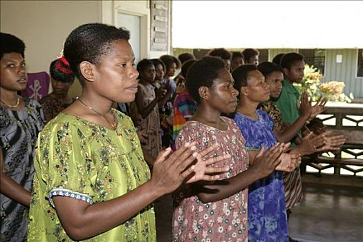 女人,宗教服务,巴布亚新几内亚,美拉尼西亚