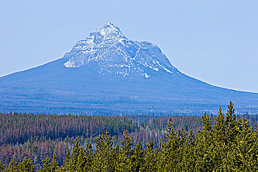 顶峰,火山,靠近,湖,不列颠哥伦比亚省,加拿大