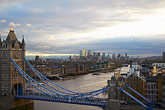 塔桥,上方,泰晤士河,伦敦,英国,欧洲