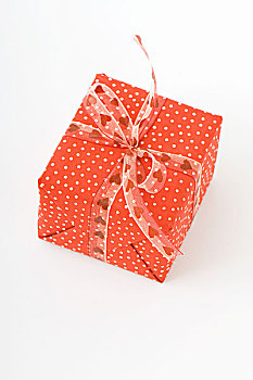 包装,礼物,红色,白色,圆点花纹