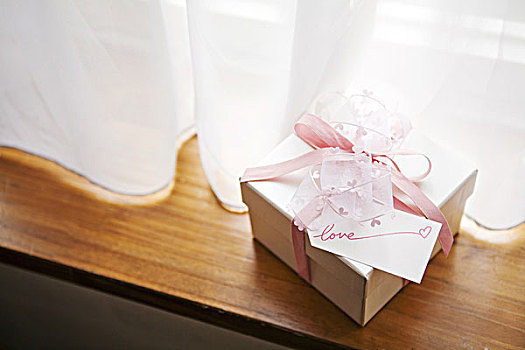 包装,粉色,礼盒,桌上