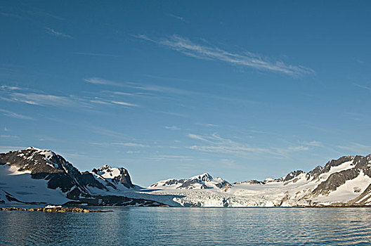 格陵兰,海洋,挪威,斯匹次卑尔根岛,景色,风景,冰河,海岸,夏天