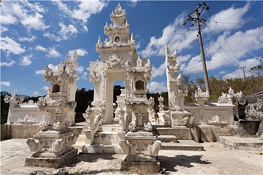 白色,印度教,庙宇,巴厘岛