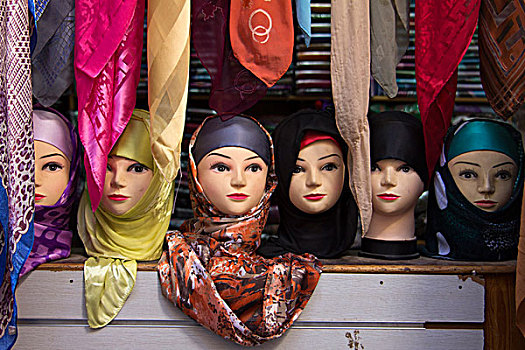 摩洛哥,摩洛哥人,头巾,人体模型,头部,市场