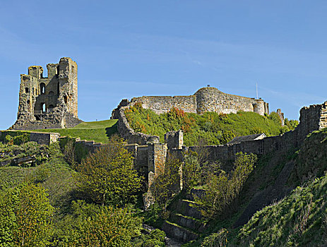 英格兰,北约克郡,斯卡伯勒,城堡,12世纪,场所,铁器时代,堡垒,北方,湾