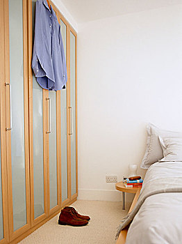 卧室,合适,衣柜,木质,框架,门