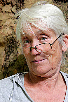 老太太,老人,戴着,老花镜,肖像