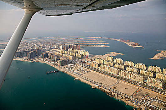 阿联酋,迪拜,航拍,手掌,公寓楼