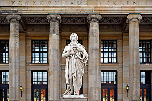 雕塑,正面,柏林,音乐厅,建筑师,御林广场,广场,地区,德国,欧洲