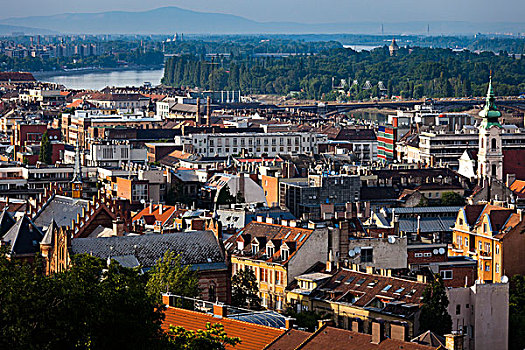 俯视,城市,布达佩斯,匈牙利