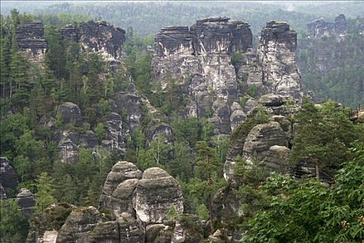 德国,萨克森,砂岩,石头,瑞士,风景