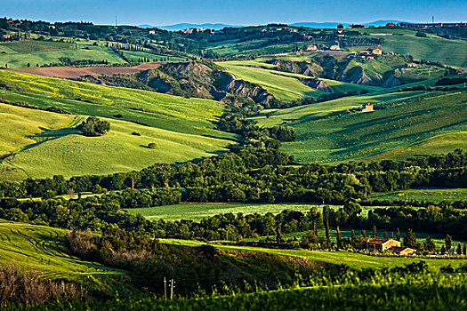 俯视,山谷,锡耶纳省,托斯卡纳,意大利