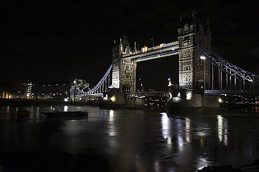 英格兰,伦敦,塔桥,泰晤士河,光亮,夜晚