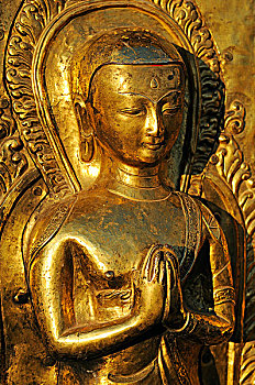 佛像,金色,加德满都,加德满都山谷,尼泊尔,亚洲