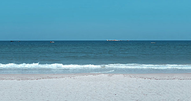 沙滩,海,浪花,天际线