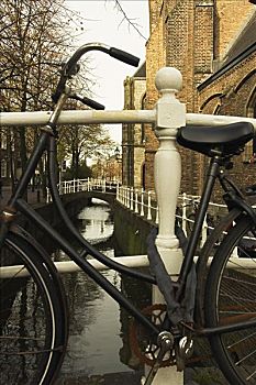 自行车,运河,荷兰