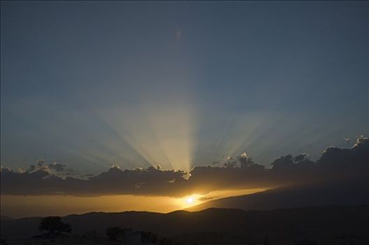 落日,内华达山脉,安达卢西亚,西班牙