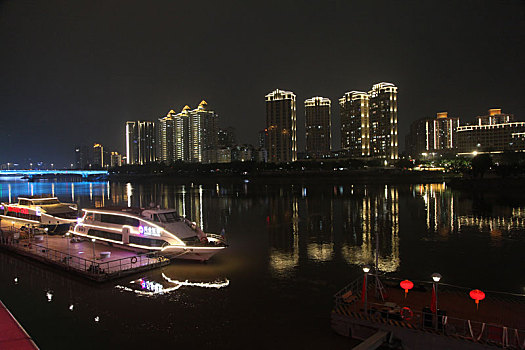 福建福州现代化国际城市形象的新地标,闽江之心夜景