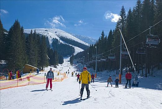 滑雪者,滑雪,滑雪道,滑雪胜地,斯洛伐克