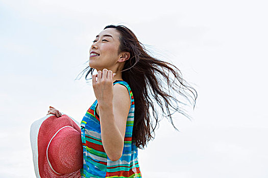 女人,海滩,神户