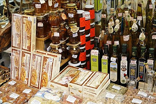 蜂蜜,橄榄油,市场,伊拉克利翁,克里特岛,希腊