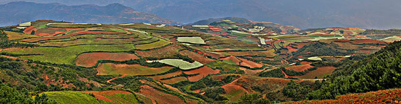 昆明,红色,陆地,区域,风景,群山